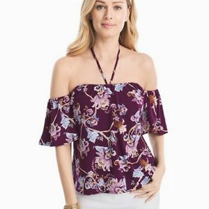 🌟HP🌟WHBM Gypsy Off Shoulder Floral Halter Top 🌺